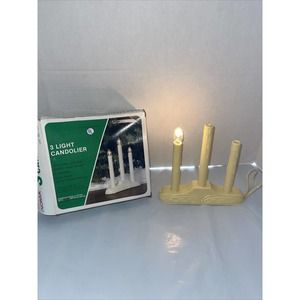 3 Vintage Plastic Drip Electric CANDOLIER Christmas 3-Light Candle Stick Window